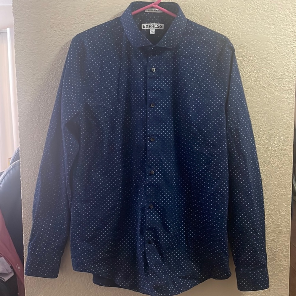 Express slim fit button up men dress shirt